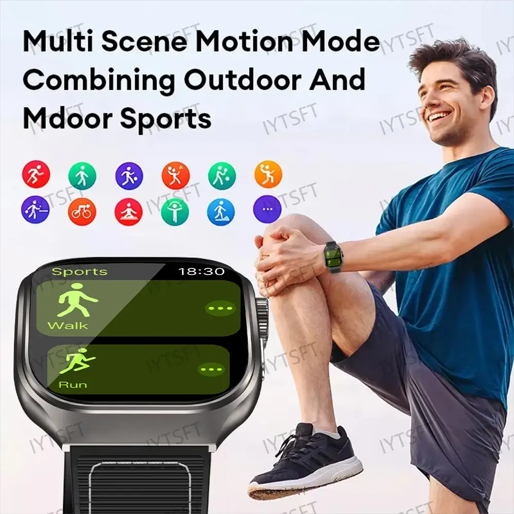 LAXASFIT 2.01 Inch Curved Screen Smart Watch Bluetooth 5.3 HD Super AMOLED Display Multi Sports Modes