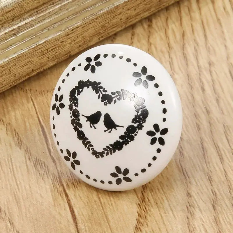 White Ceramic Door Knobs And Handles For Furniture Cabinets Cupboards With Screws Single Hole Cabinet Handles