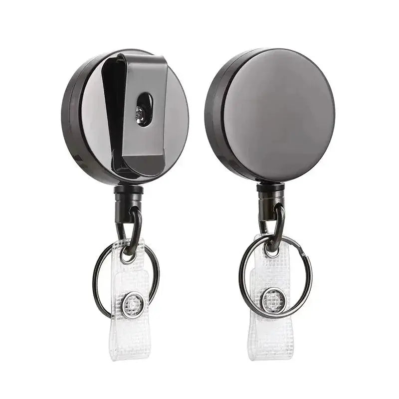 Retractable Metal Wire Keychain With Badge Reel ID Lanyard For Name Tags Card Badges Easy Pull Buckle Elastic Key Ring - Simples Market