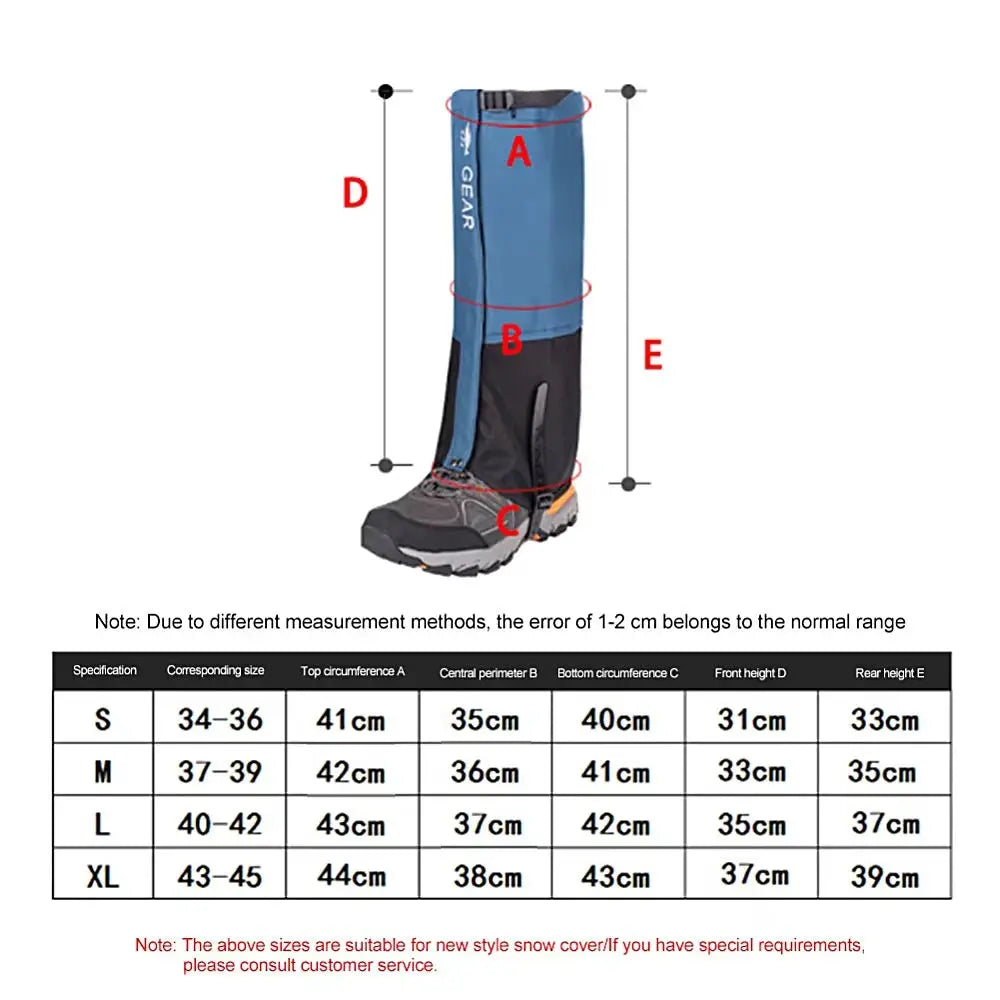 Outdoor Travel Leg Warmers Gaiters Waterproof 620D Nylon For Hiking Hunting Climbing Camping Snow Winter Foot Cover