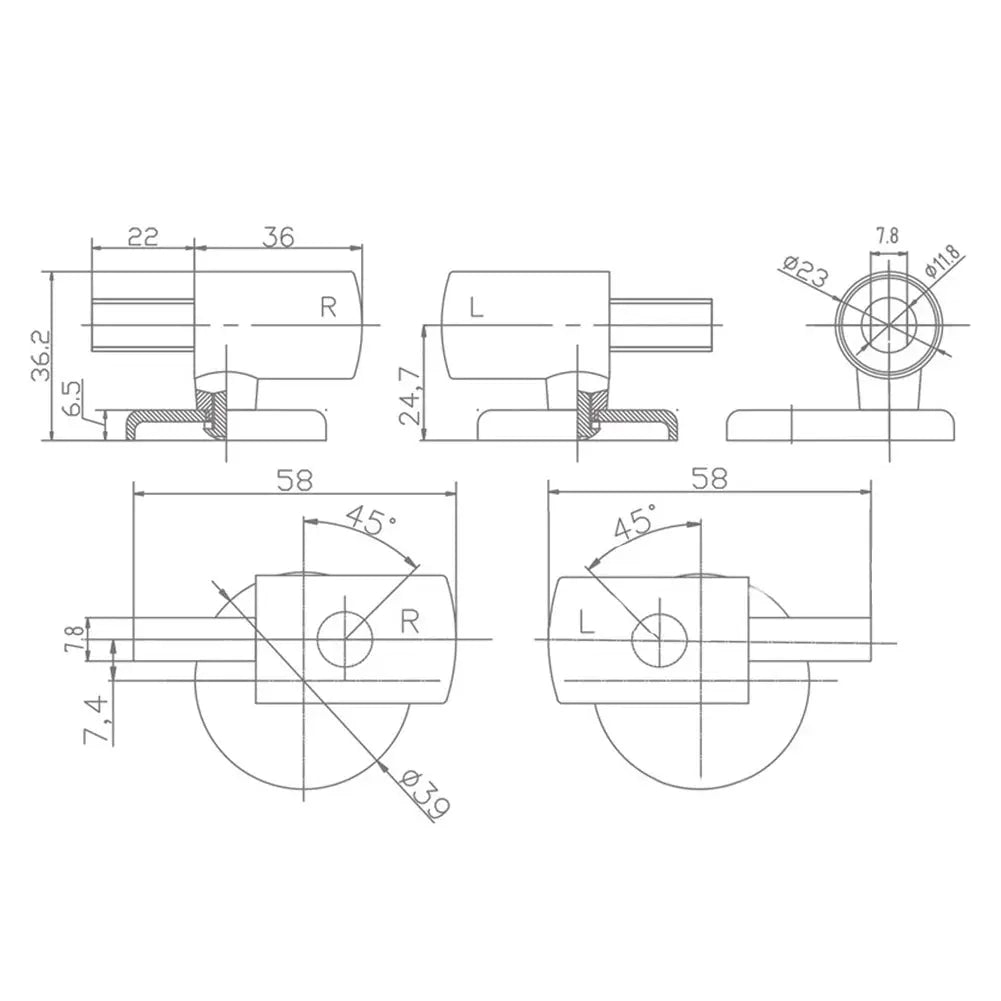 Toilet soft-close hinge pair by Simples Market; traditional/contemporary seat lid hinges for bathroom