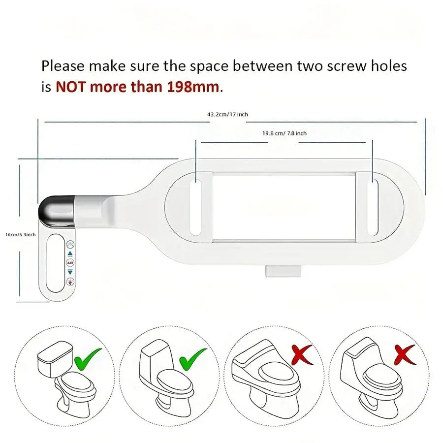 Non-Electric bidet spray nozzle for toilet seat by Simples Market, white plastic with adjustable spray
