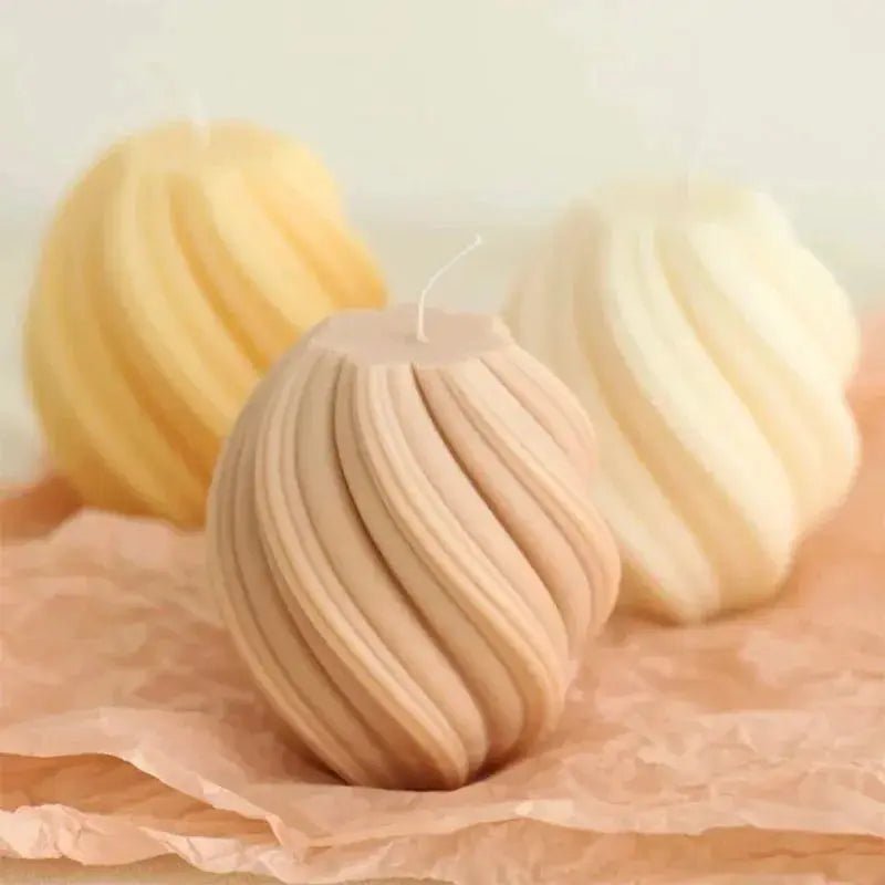 3D Rotating Pillar Candle Mold Geometric Wave Silicone Mold For DIY Candles Soap Resin Gypsum Crafts - Simples Market
