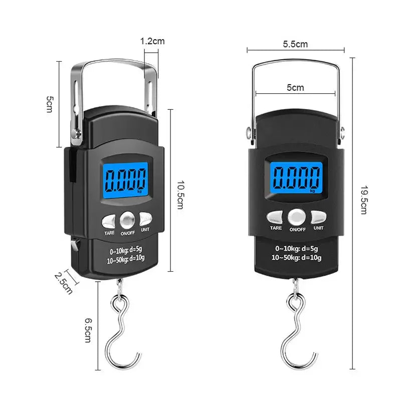 ProScale Portable Electronic Hanging Scale 50kg Capacity With LCD Display 10g Precision And 1m Measuring Tape