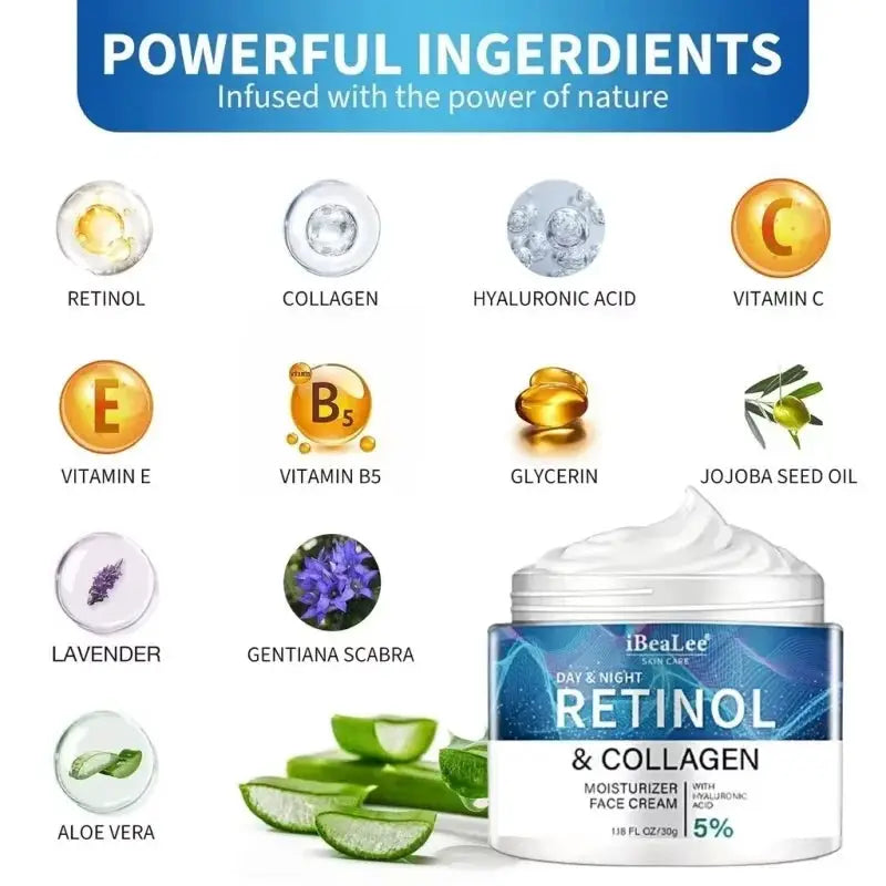 Retinol Anti Wrinkle Cream For Men With Collagen Hyaluronic Acid Moisturizing Firming Face And Neck Korean Skincare