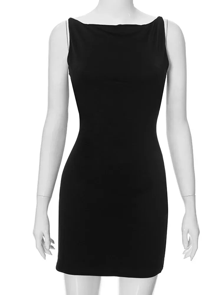 Womens Sleeveless Mini Wrap Dress Y2K Fashion Summer Clubwear 2025