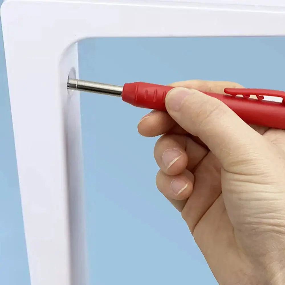 Simples Market Top Solid carpenter mechanical pencil, red body with metal shaft for deep-hole marking