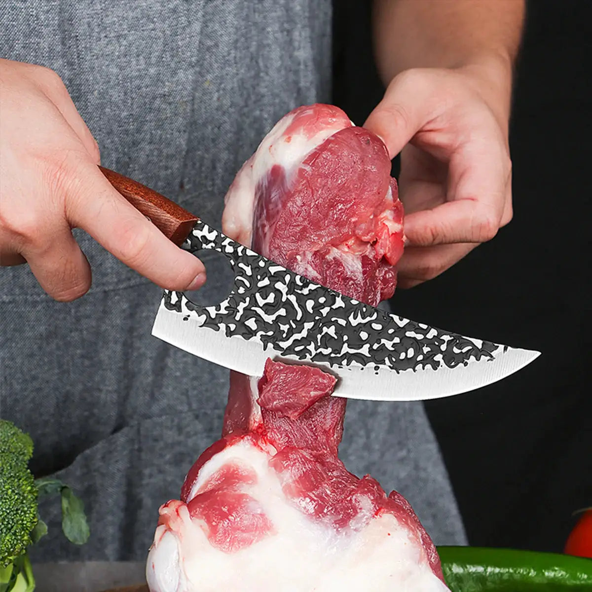 Handmade Forged Kitchen Knife Butcher Knife Boning Knife Meat Cleaver Vegetable Cutter Professional Chef Knife
