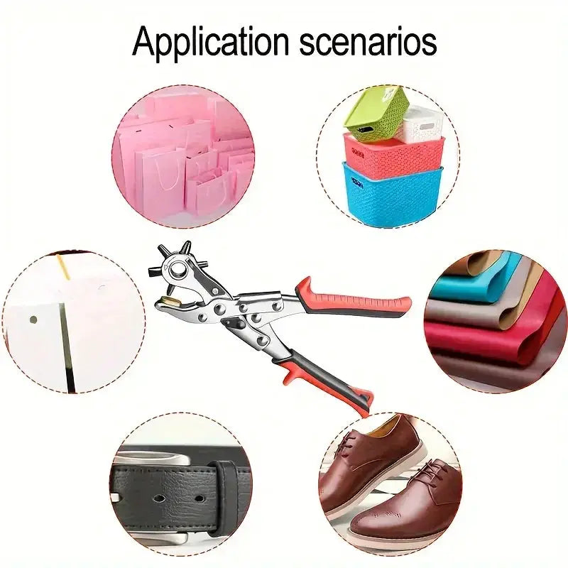Leather Hole Punch Tool Belt Puncher Multifunctional Carbon Steel For Leather Crafting And DIY