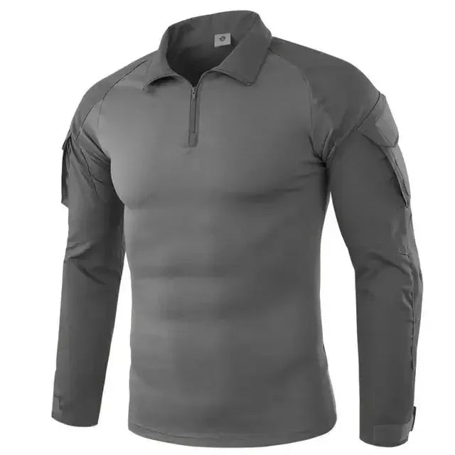 Mens Camouflage Long Sleeve Tactical Shirt For Outdoor Hiking Hunting And Climbing Army Military Style