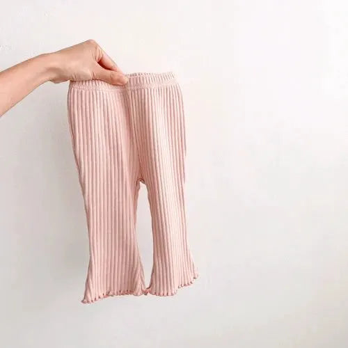 Baby Trousers All Season Slim Fit Elastic Waist Newborn Toddler Unisex Solid Color Pants For Kids