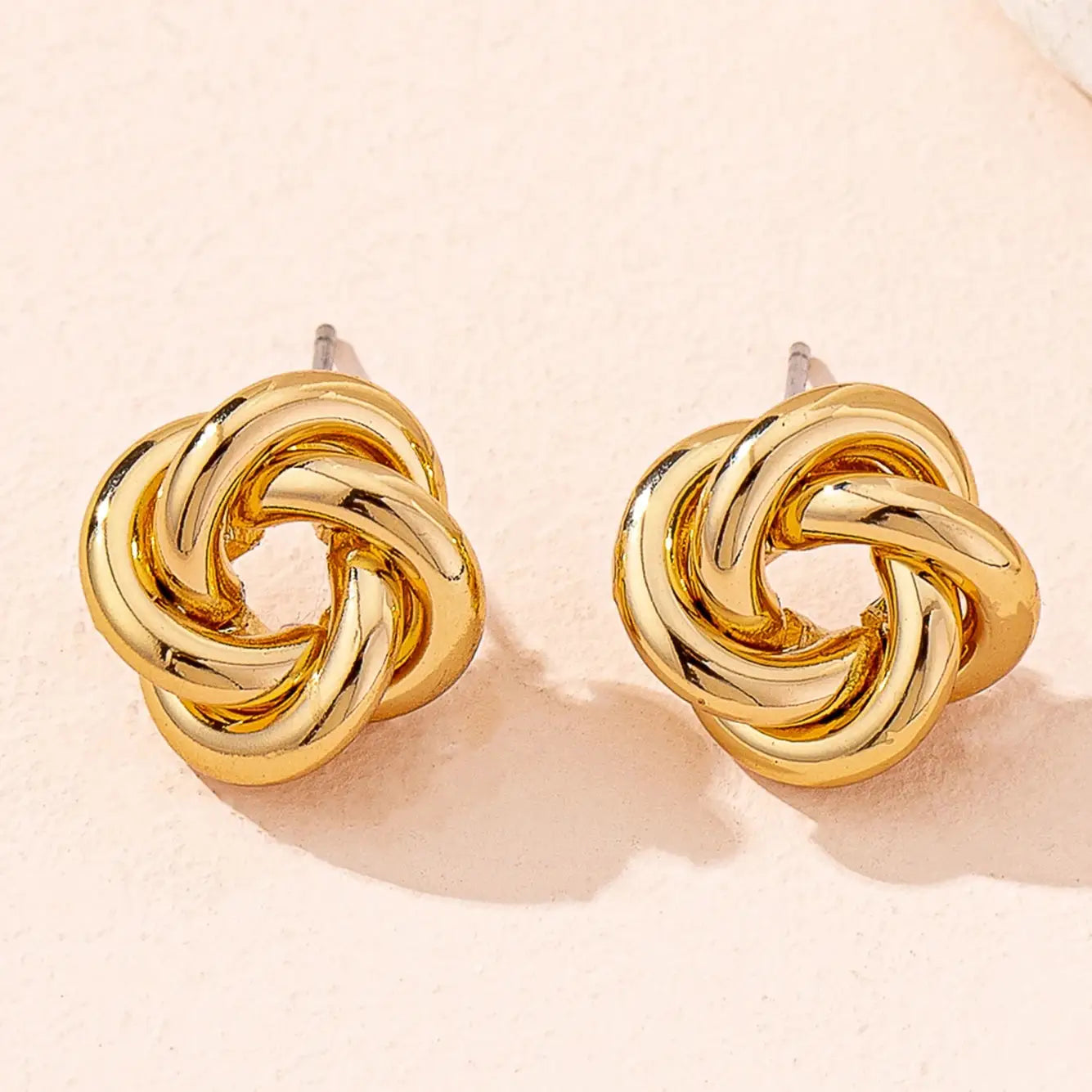 Bohemian Style Geometric Stud Earrings for Women with KC Golden Plating Iron Alloy Jewelry