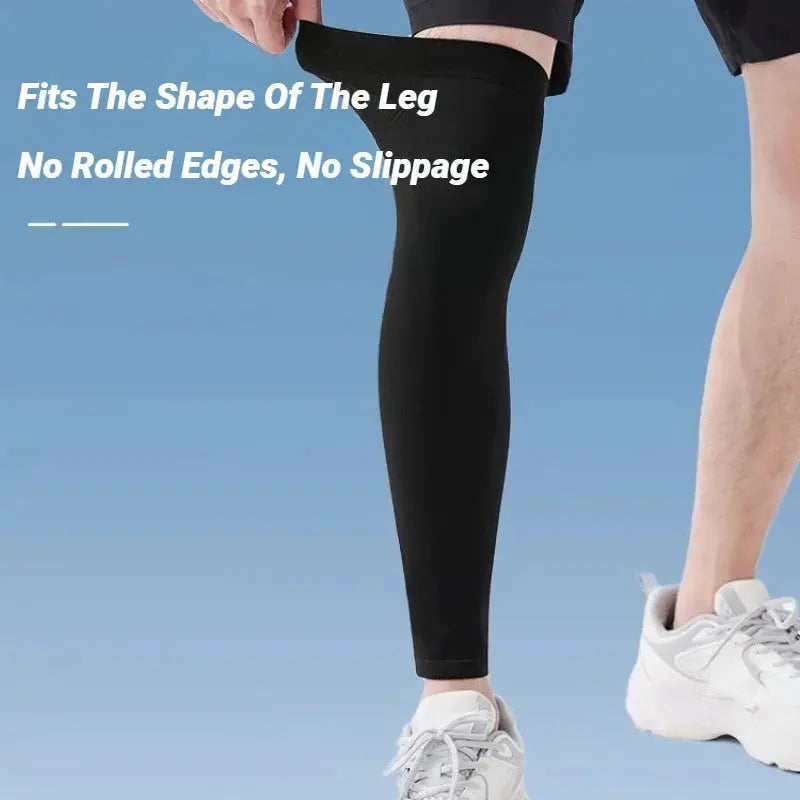 2 Pack Ice Silk Leg Sleeves For Summer Running And Cycling UV Protection Compression Non Slip Cooling Leg Warmers
