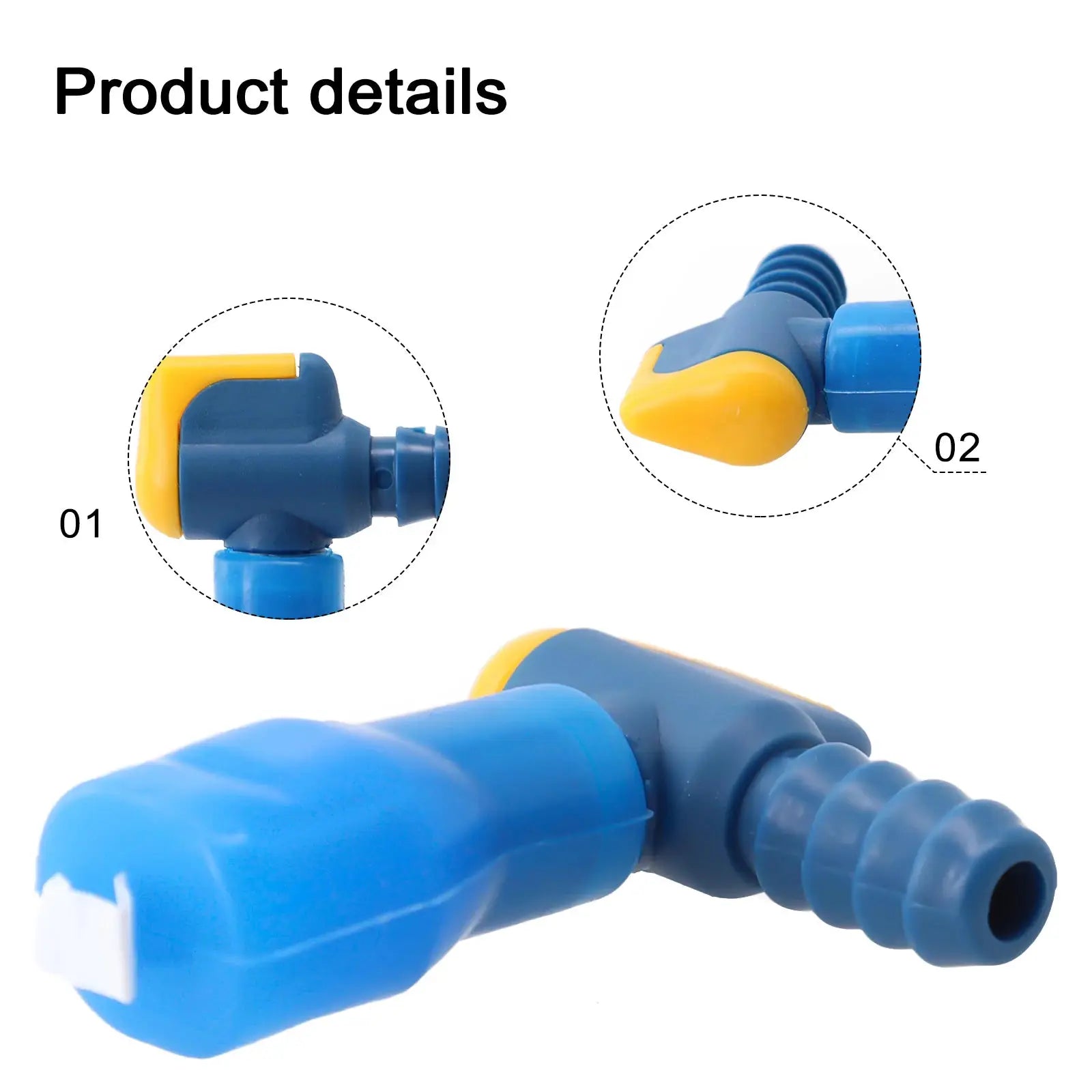 Replacement hydration bite valve with switch by Simples Market, blue body and yellow nozzle