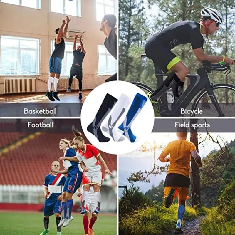Compression Socks For Varicose Veins And Sports Knee High Nylon Medical Nursing Stockings Anti Fatigue Black