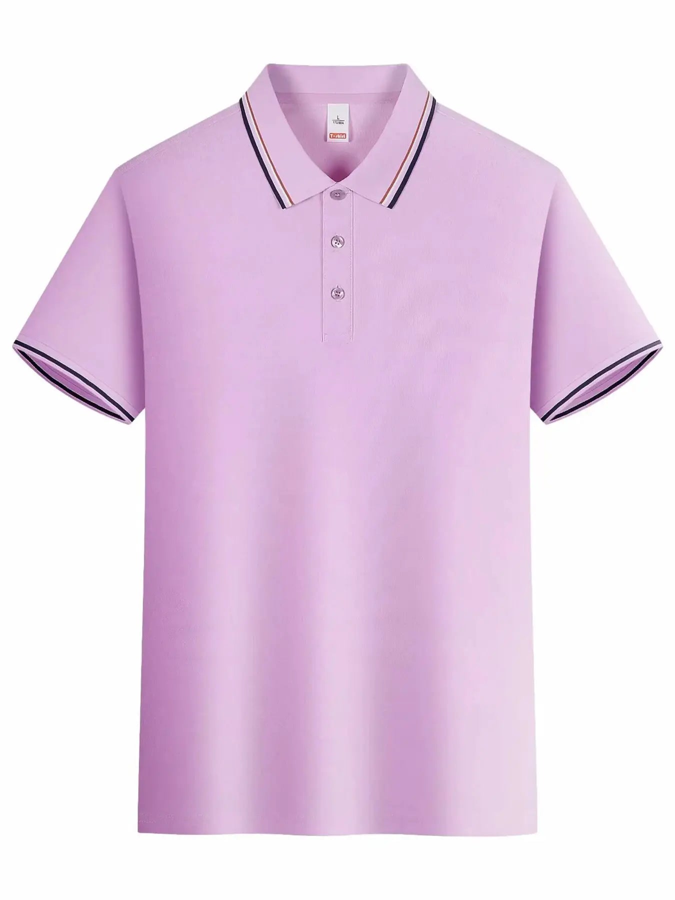 Women Summer Solid Color Stripe Polo Shirt Short Sleeve Streetwear
