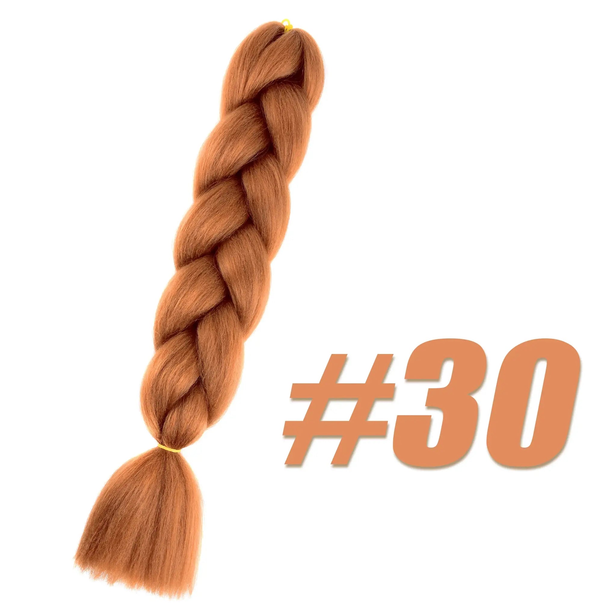 Crochet hair by Simples Market, synthetic Kanekalon in copper-orange, pre-stretched jumbo braid
