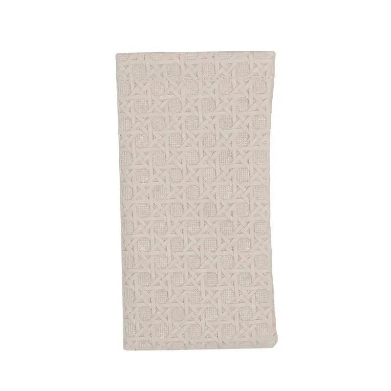 Self-closing beige artificial leather long wallet for passport and ID holder by Simples Market.