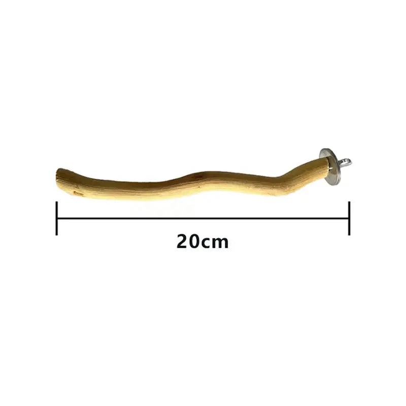 Natural parrot wood fork branch perch for bird cage, 20 cm, hanging swing