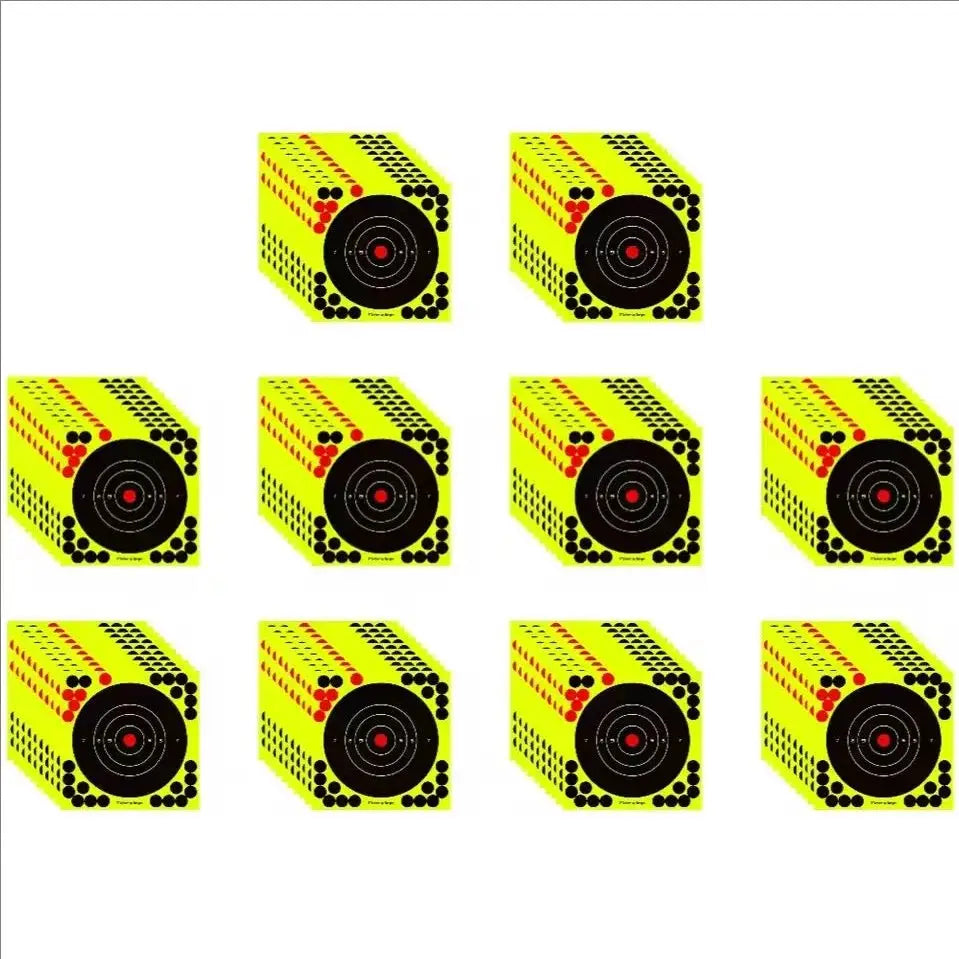 10 To 100 Pack 8 Inch Splatter Target Stickers High Visibility Reactive Paper Targets For Shooting Hunting Training