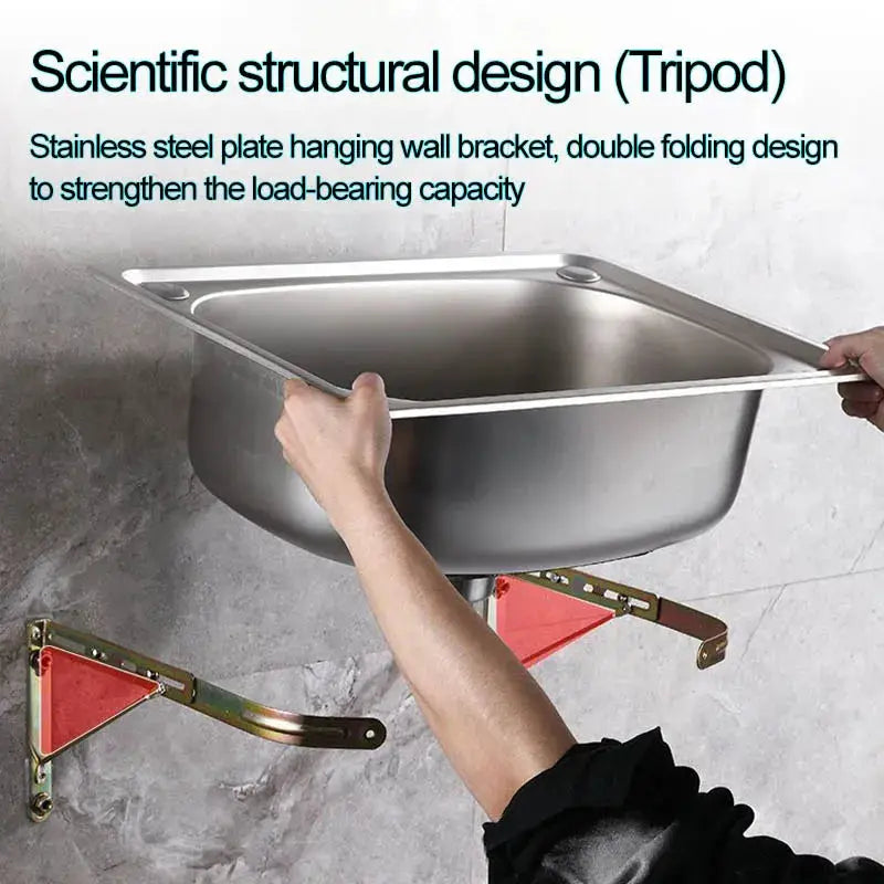 Simples Market single-bowl 304 stainless steel wall-hung sink with bracket