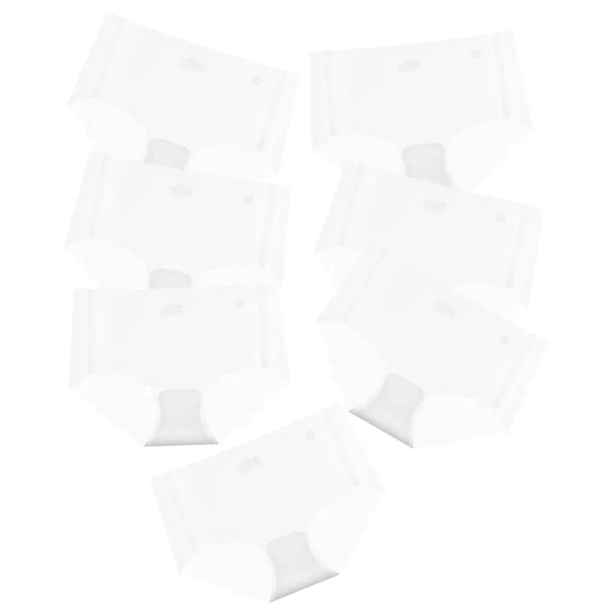Simples Market 7Pcs Ultra-Thin Panties set in white ice-silk, quick-dry low-rise underwear