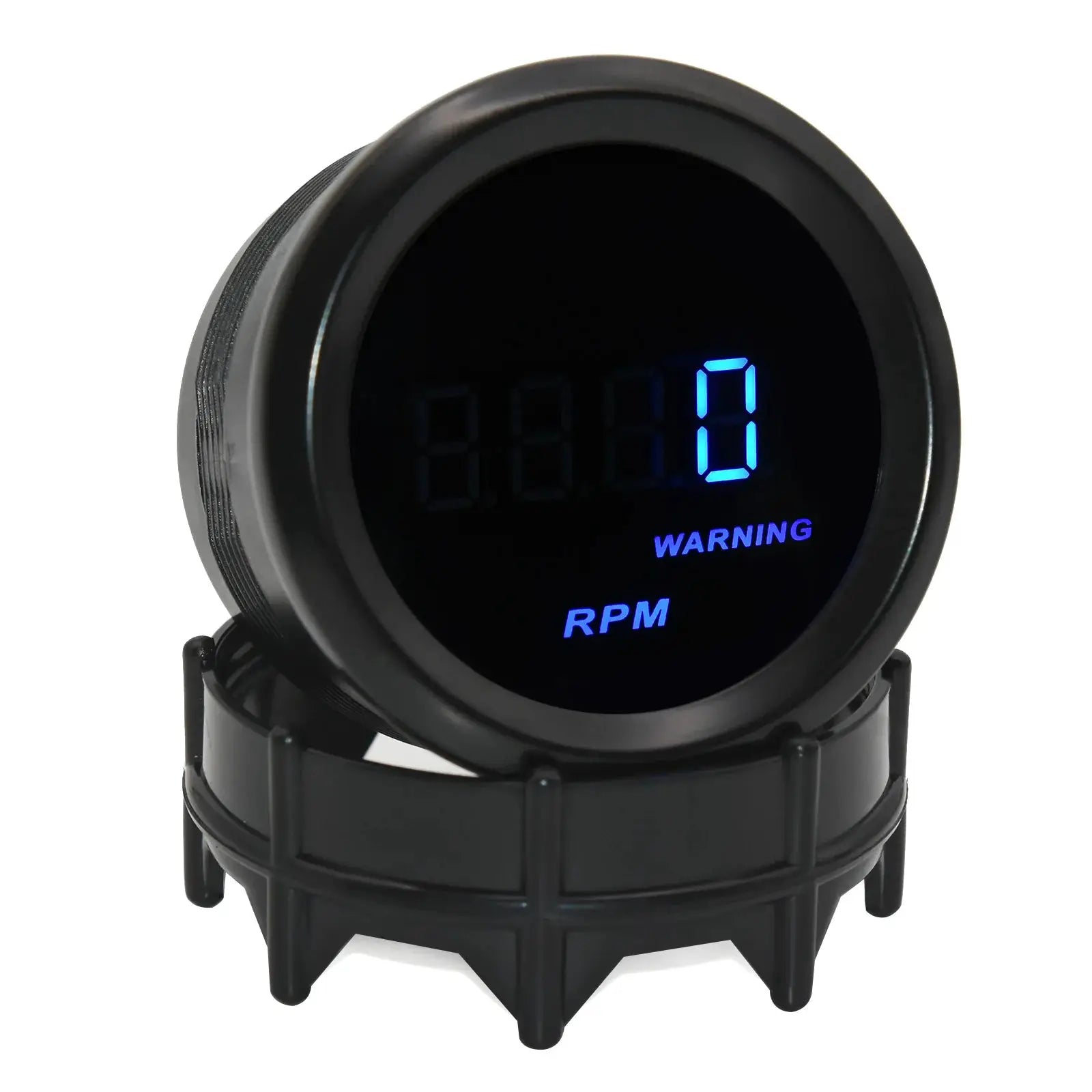 Simples Market universal 2-inch 52mm digital gauge with blue LED digits in black housing