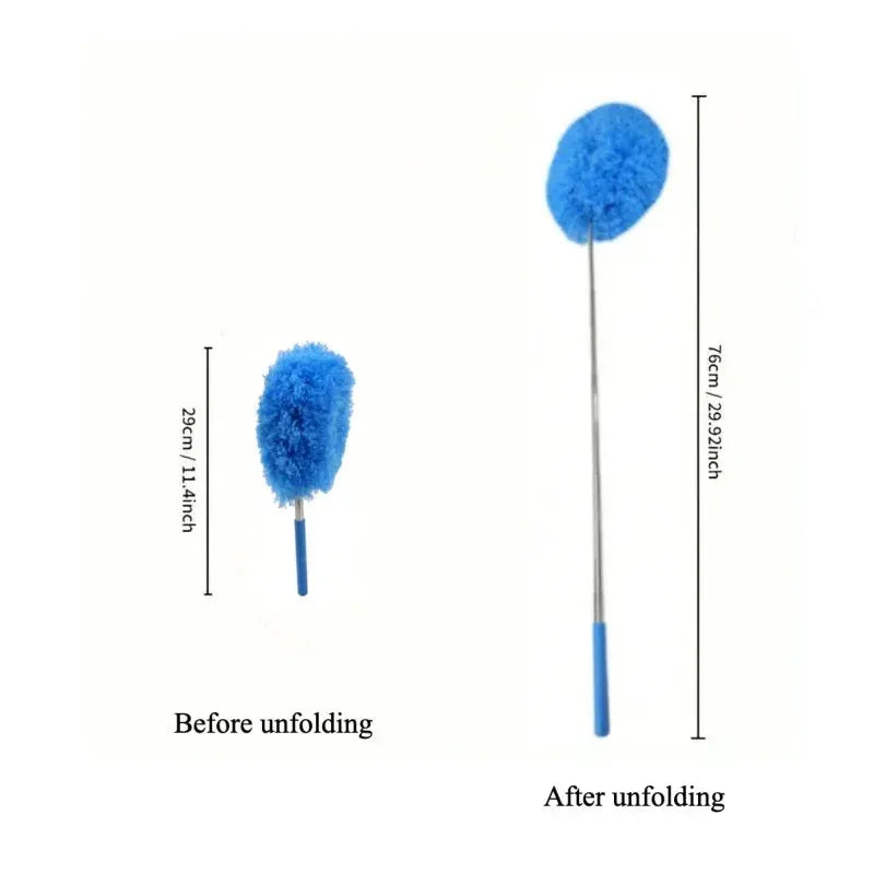 Simples Market 1pc microfiber ceiling fan duster with extendable handle up to 80cm, blue head