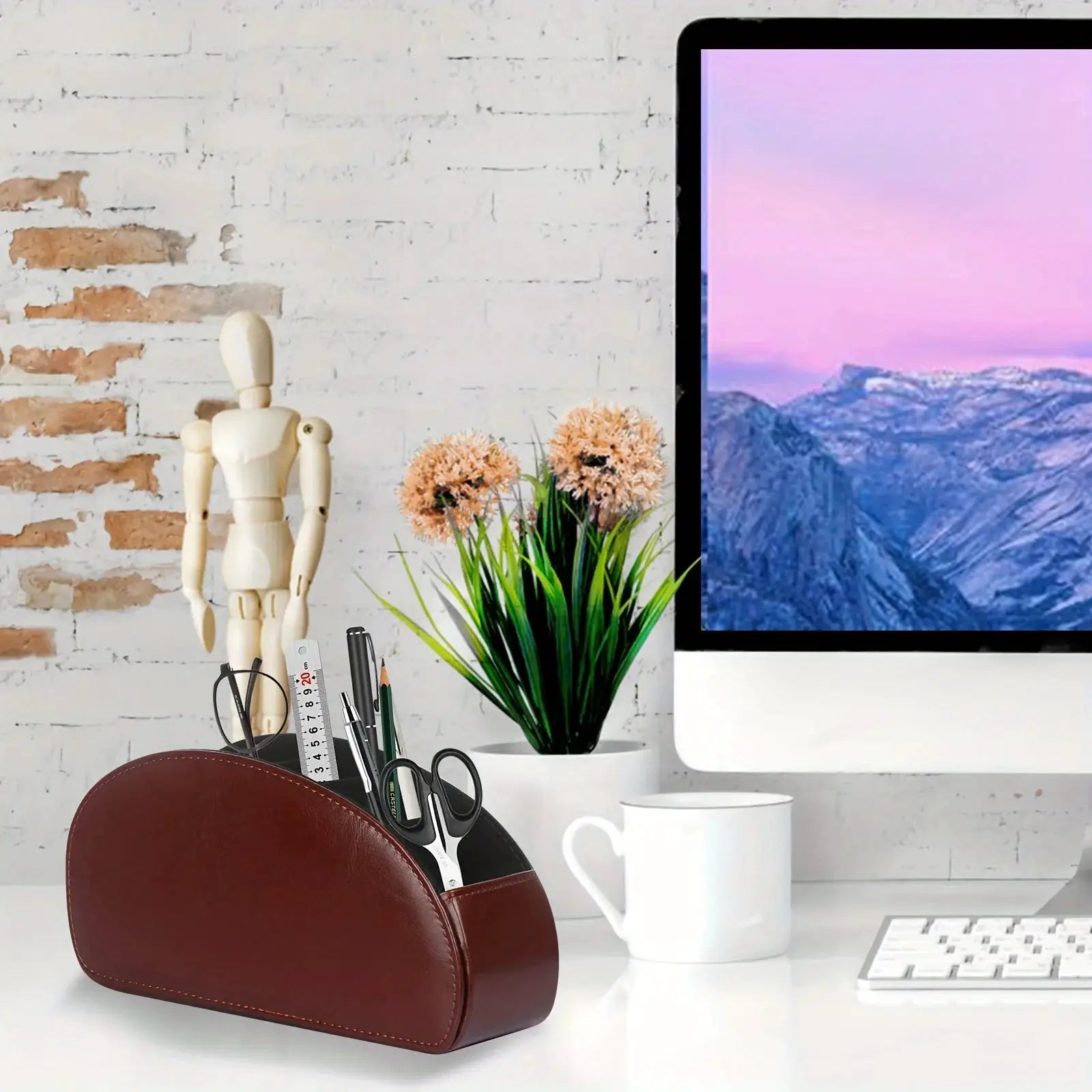 Remote Control Holder With Five Compartments For Desktop Organization And Media Device Storage