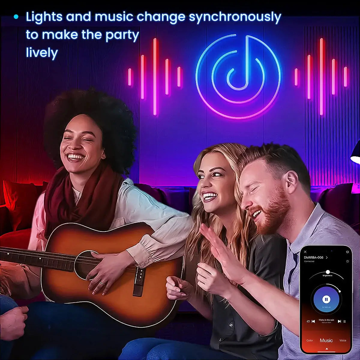 Simples Market neon RGB LED rope lights for bedroom with remote and app control