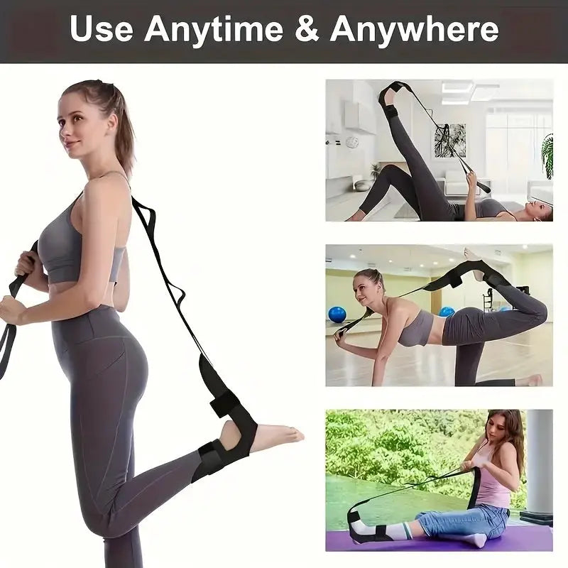 Yoga Stretching Band With Segmented Adjustment For Leg And Foot Rehabilitation Heel Calf Ankle Hip Lower Back Relief