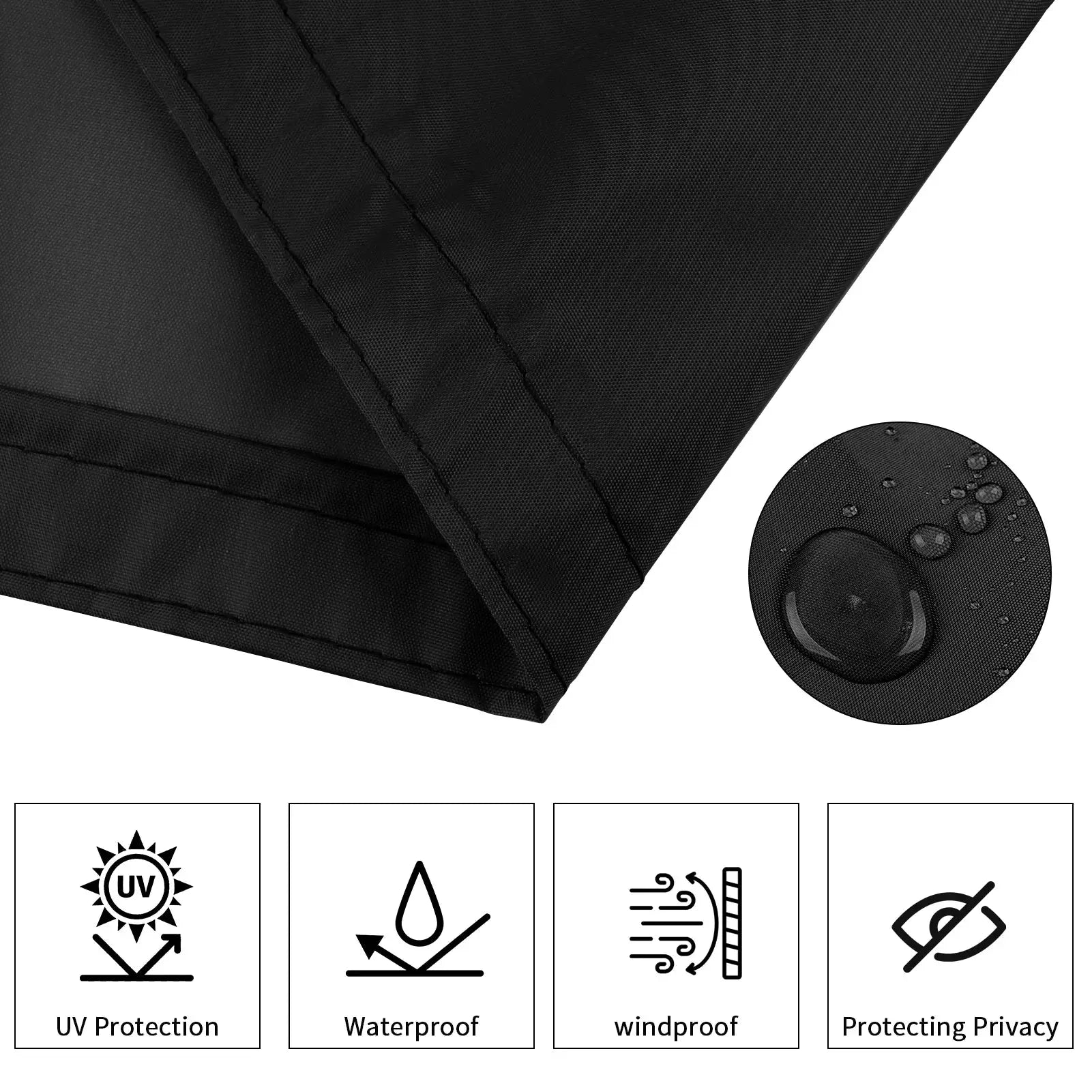 Simples Market waterproof sun shade cloth in black with grommets for outdoor patio shade