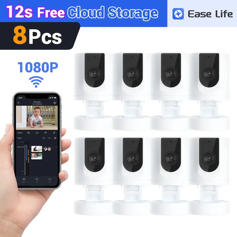 Pet Camera 8 white indoor security cameras with 1080P, phone app control - Simples Market