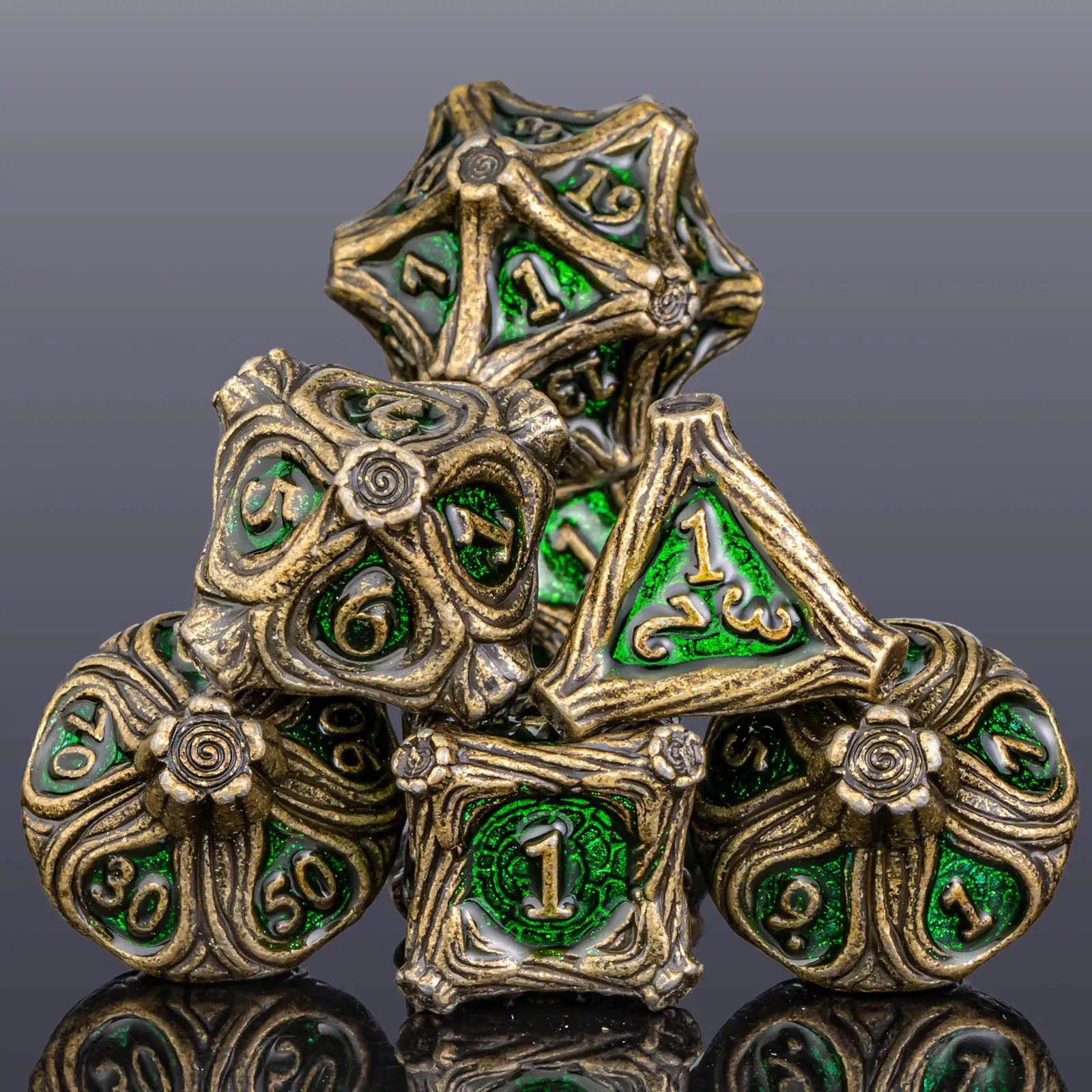 Skull And Dragon Metal Dice Set For Dungeons And Dragons Polyhedral Dice For Tabletop RPGs