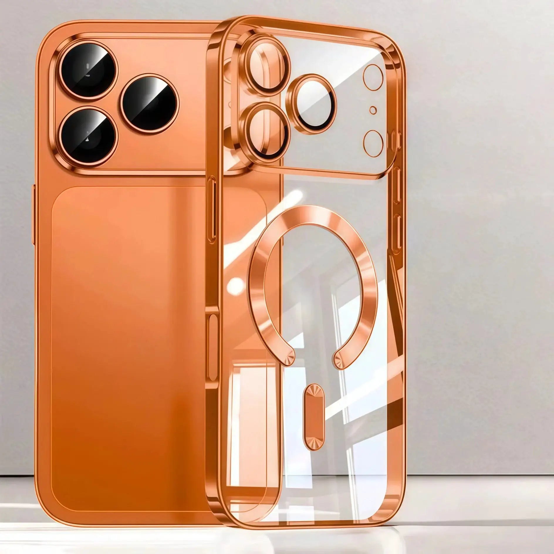 LuxGuard Clear Luxury Plating Camera Protection Case For iPhone 17 Pro Series Soft TPU Magnetic Drop Protection