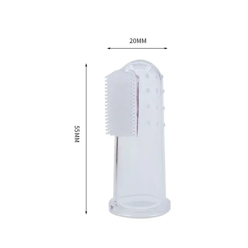 Soft Silicone Finger Cuff Pet Toothbrush for Dogs and Cats Gentle Teeth Cleaning for Bad Breath and Tartar Control