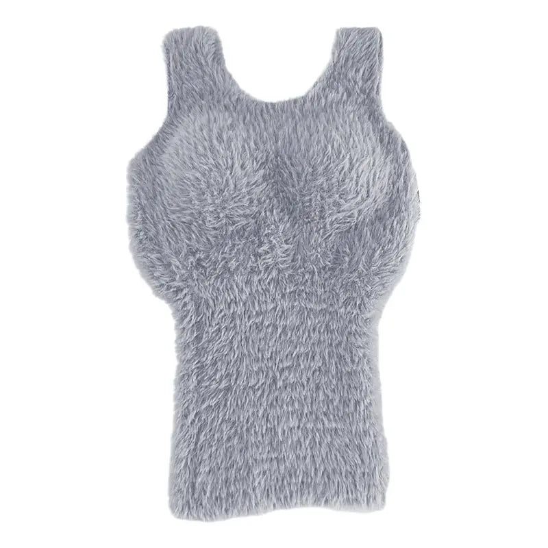 Plush gray fleece tank top by Simples Market for girls