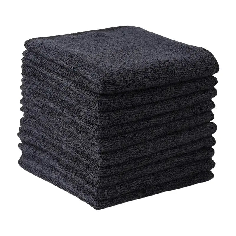 Microfiber car cleaning towels, dark gray double-layer, quick-dry cloths for windows and mirrors