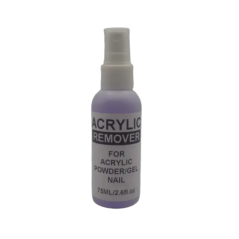 Simples Market acrylic remover bottle, 75ml purple liquid remover for acrylic powder/gel nails with spray pump.