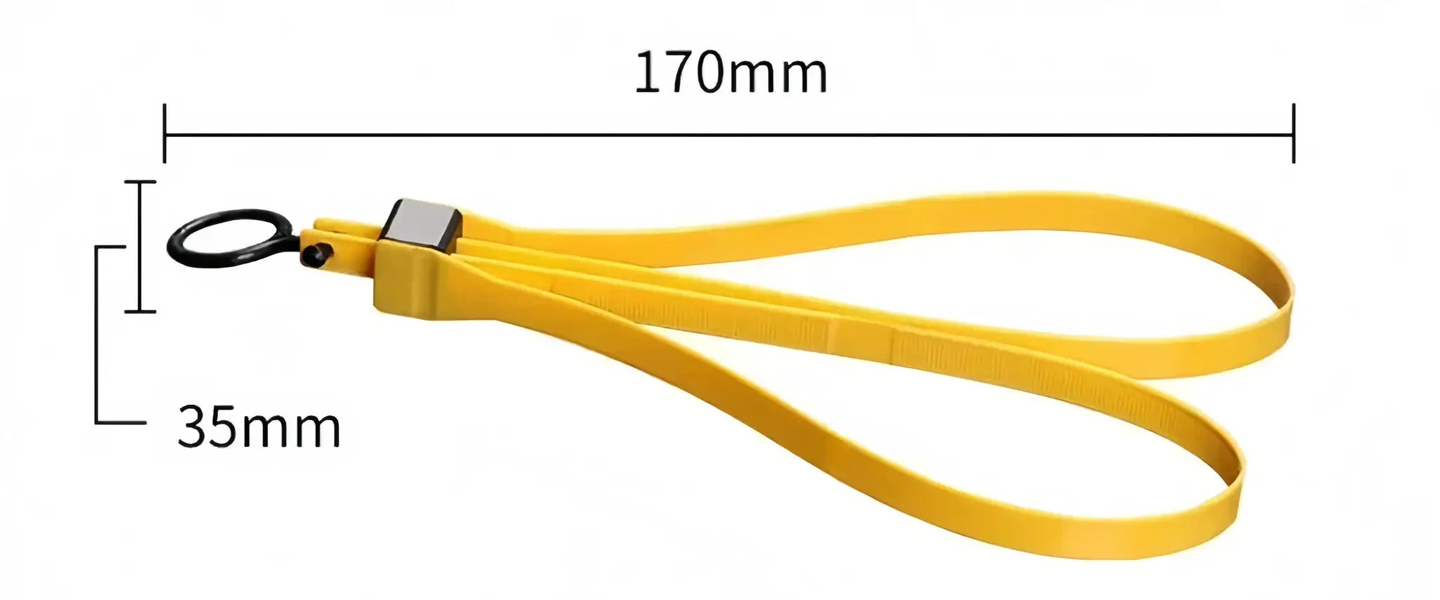 Disposable yellow plastic restraint handcuff by Simples Market, 170mm long