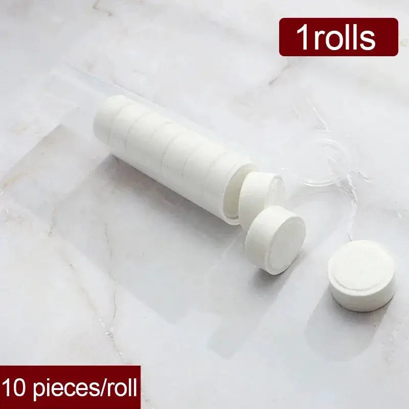 Compressed towels by Simples Market, 10 pieces per roll, portable travel non-woven face towels