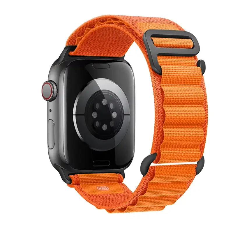 Apple Watch strap orange nylon Alpine bracelet by Simples Market for 40–49mm models