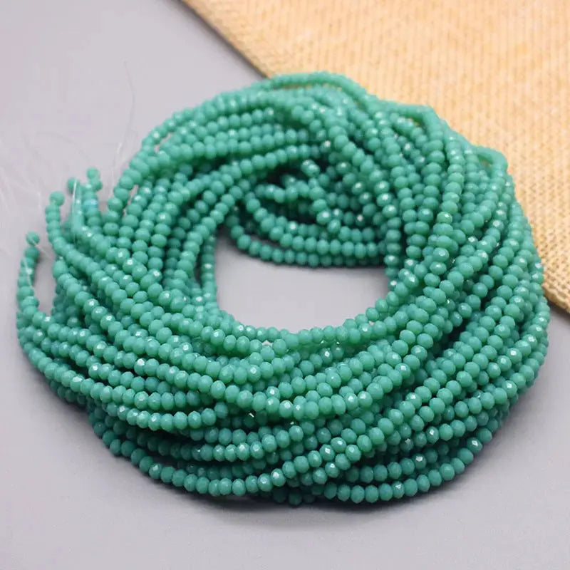 Yanqi Rondelle Crystal Beads 2mm 3mm 4mm Faceted Round Glass Beads for Jewelry Making DIY Spacer Beads
