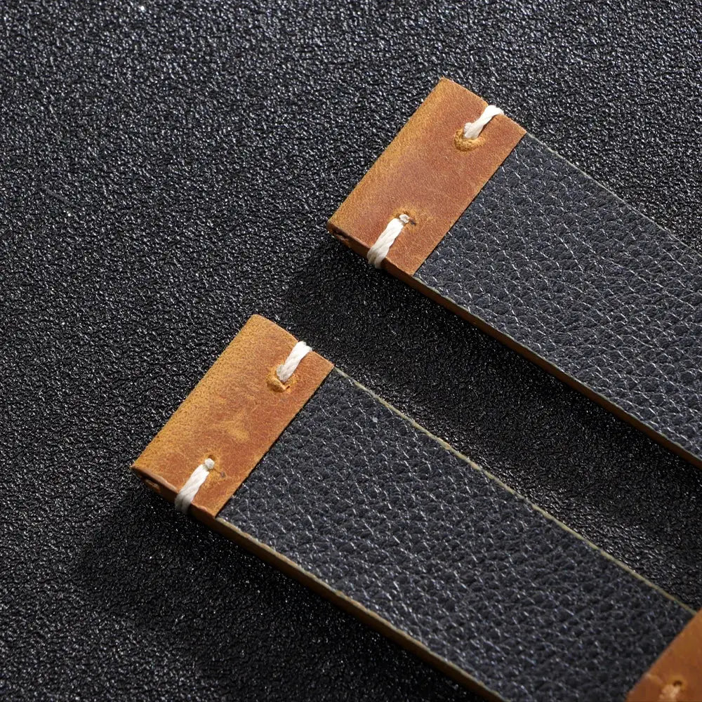 HeritageCraft Vintage Oil Wax Leather Watch Band Handmade Cowhide Strap 18mm to 24mm for Omega and Seiko Watches