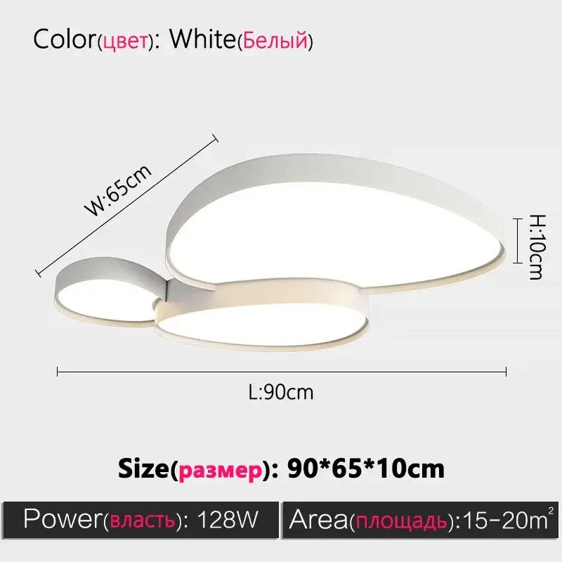 Simples Market LED ceiling lamp with remote control, white circular pendant fixture for living/dining room