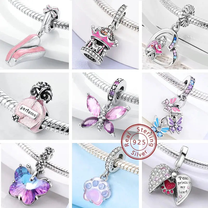 Original 925 Silver Charms Beads For Pendant Charm Bracelet Dangle For Women DIY Fine Jewelry Making Hot Sale