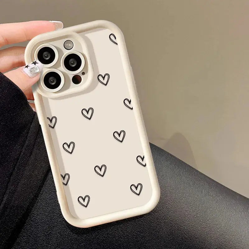 Love Heart IPhone Case Soft TPU Silicone Shockproof Protective Cover With Full Coverage