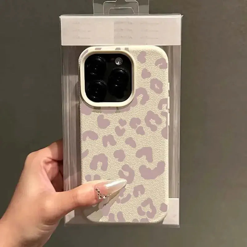AuroraGuard Leopard Print Lichee Textured TPU Case For iPhone 11 To 16 Pro Max XR XS Lightweight Minimalist Protection