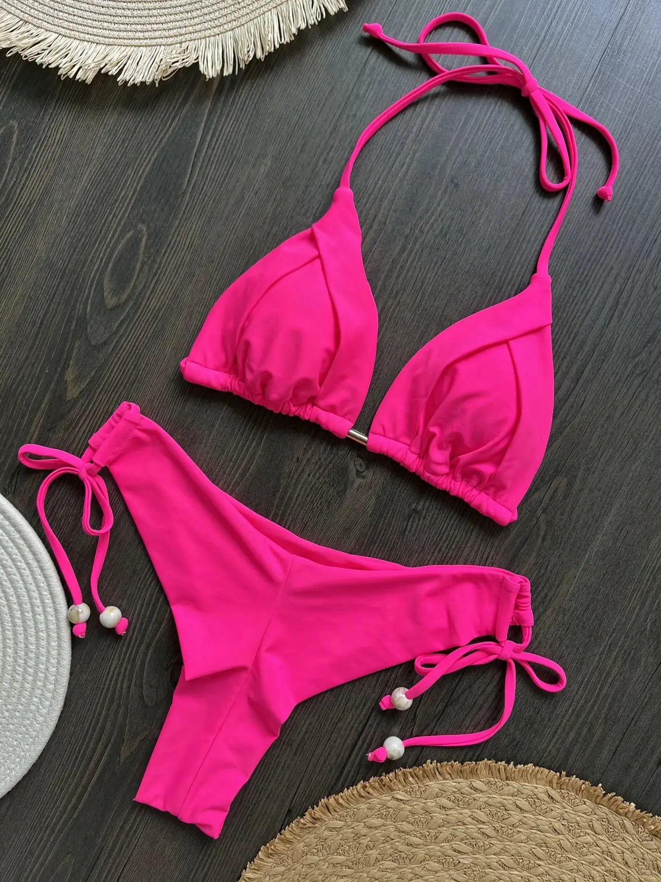 Ruotongsept 2025 New Sexy 13 Color Triangle Bikini Set For Women Push Up Brazilian Swimwear Beachwear