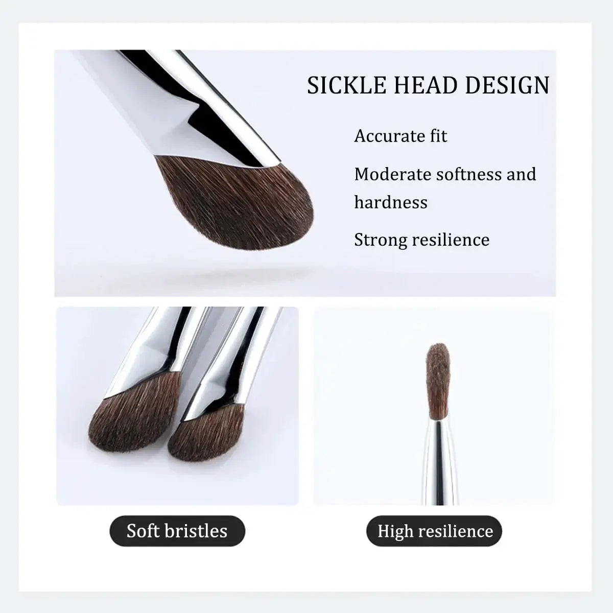 LunaContour 3D Nose Contour Brush With Sickle Shaped Head For Precise Nose Sculpting
